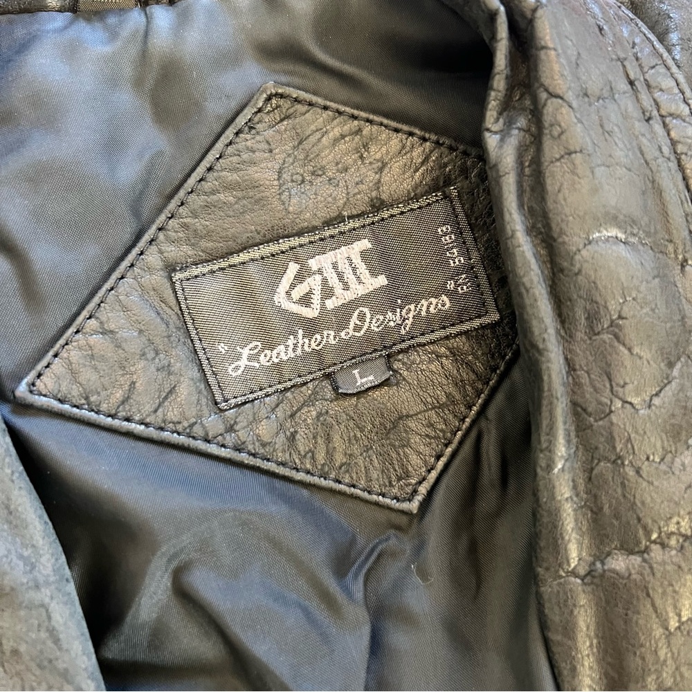 G-III Leather designs || 80s Vintage Black Leather Jacket - Picture 3 of 9